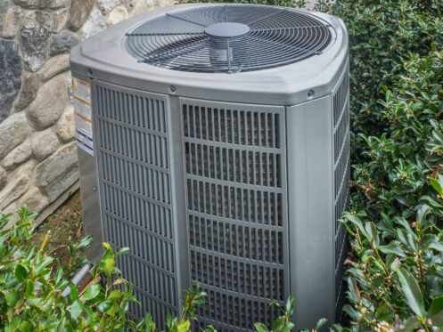An AC system outside a Flower Mound, TX home.